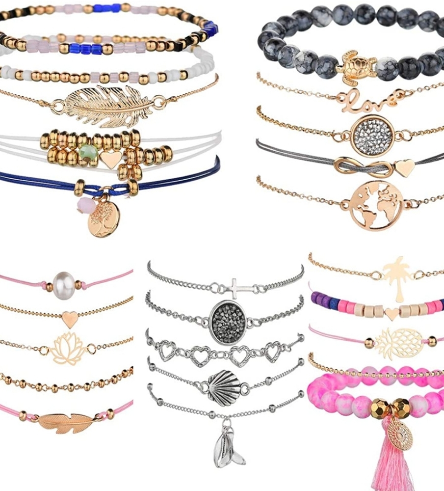 Five Different Bundles of Bracelets